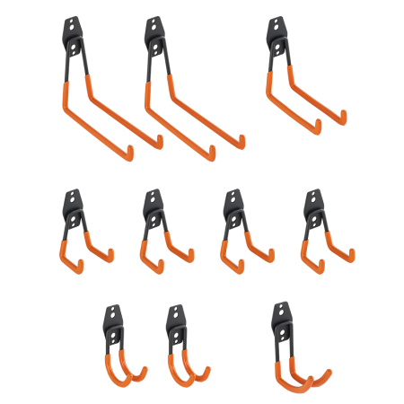 Diverse depozitare - Set 10 Suporturi Perete pentru Unelte Bradas BASIC, Otel Inoxidabil si PVC, Capacitate 10-20 kg