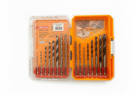 Burghie - Set 16 Burghie Multifunctionale AKDL11608, Trusa Burghie Profesionale pentru Metal Lemn si Zidarie