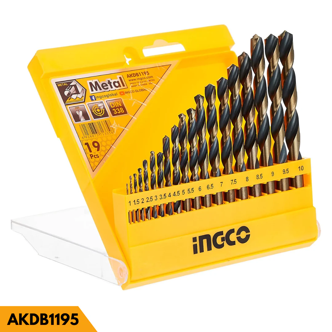 Burghie - Set 19 Burghie pentru Metal HSS AKDB1195, Trusa Burghie Profesionale Otel si Fier de Inalta Precizie