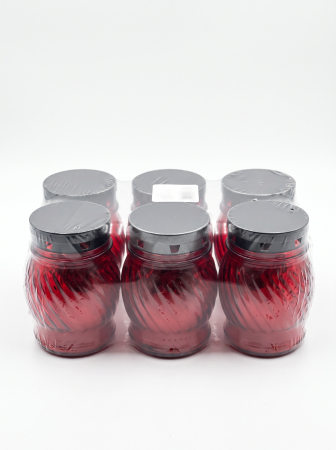 Set 6 Candele Sticla 72k cu Capac Plastic 30g Ardere 4-6 Ore [1]