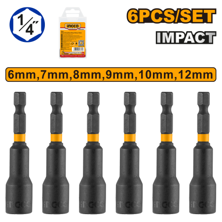 Set chei combinate - Set 6 Chei Tubulare Magnetice 1/4 Hexagonale 6-12mm AMN1231 pentru Bormasina