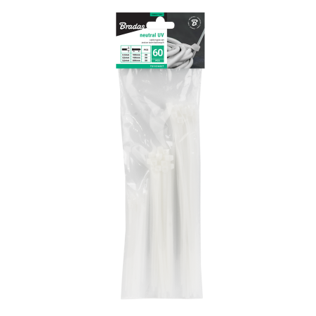 Colier / Faseta - Set 60 Coliere Plastic Albe/Neutre, 3 Dimensiuni Mixte (100, 150, 200 mm)