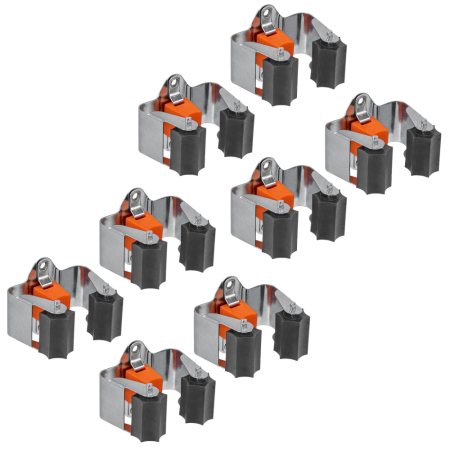 Set 8 Suporturi Perete pentru Unelte Bradas DIY-HG1211, Otel Carbon si TPR, 20-35 mm [1]