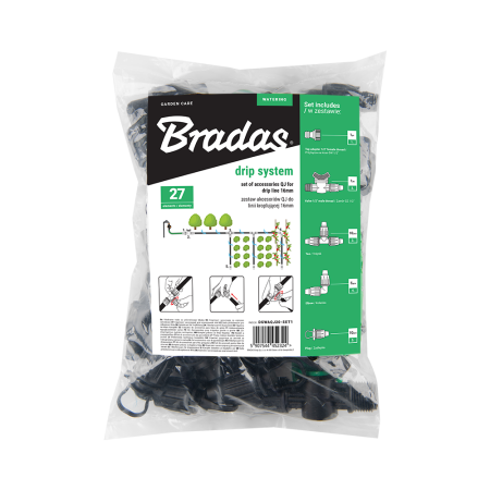 Set Accesorii Irigare prin Picurare Tub 16mm Bradas, Kit Fitinguri Complete (27 piese/set) [4]