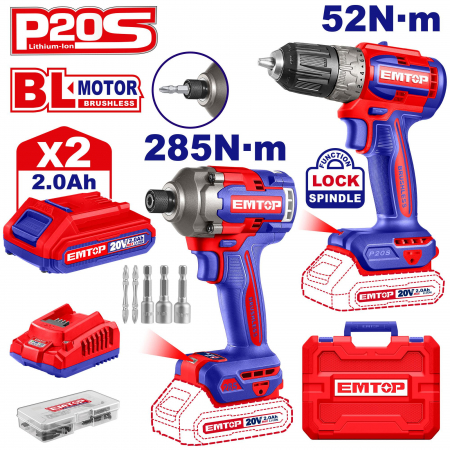 Truse /set scule - Set bormasina si autofiletanta cu baterie de 20V, cu accesorii si cutie de transport