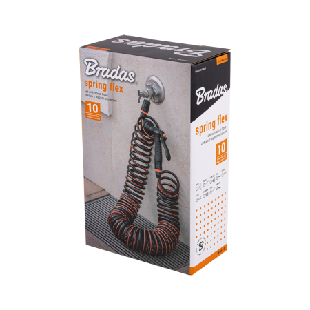 Set Furtun Spiralat Gradina 10m Spring Flex Bradas cu Pistol 9 Functii si Conectori [2]