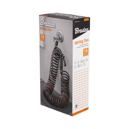 Set Furtun Spiralat Gradina 15m Spring Flex Bradas cu Pistol 9 Functii si Conectori [2]