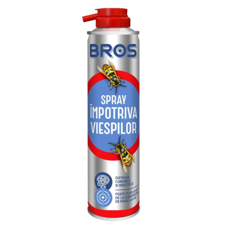 Insecticid - Spray Extinctor Viespi si Găuni Bros 600ml, Solutie anti Viespi cu Jet Puternic de la 6 Metri