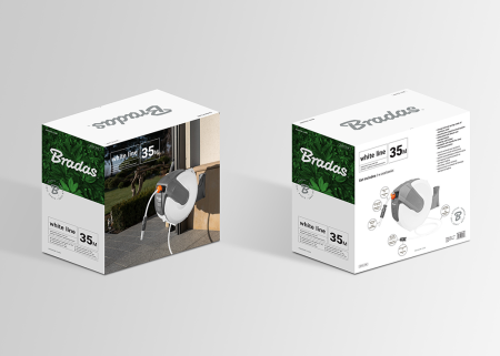 Tambur Automat cu Furtun de Gradina 1/2 35m White Line Bradas, Carcasa Retractabila de Perete XXL [2]