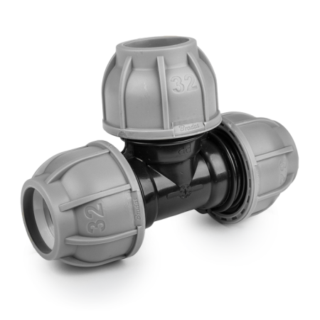 Accesorii irigat - Teu Compresie pentru Teava PE, 32 mm x 32 mm x 32 mm, PN10, Bradas