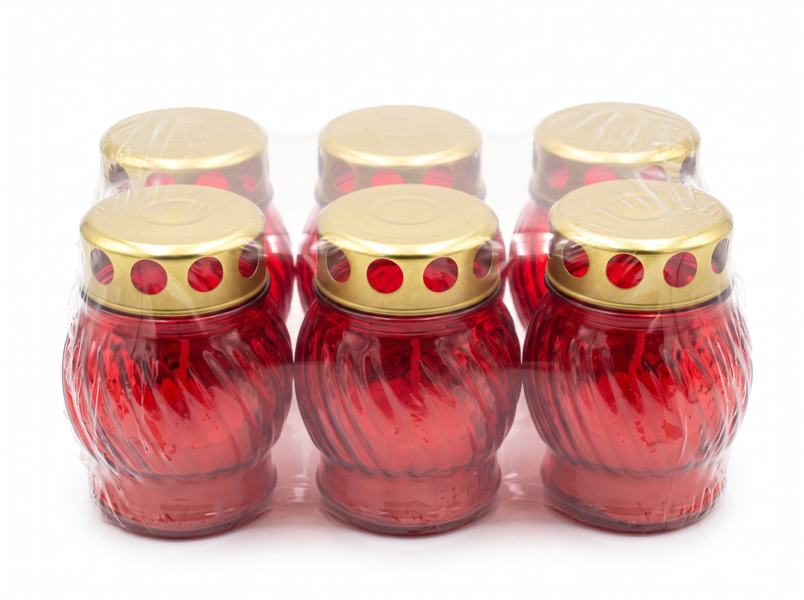 Set 6 Candele Sticla 72 cu Capac Metalic 30g Ardere 4-6 Ore
