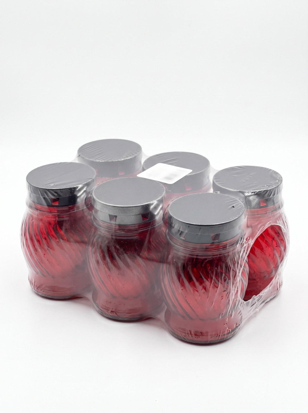 Set 6 Candele Sticla 72k cu Capac Plastic 30g Ardere 4-6 Ore
