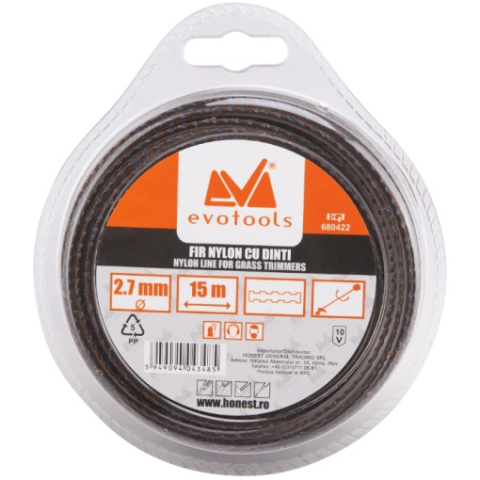 Masini de tuns iarba - Fir Nylon cu Dinti 2.7x 15 m