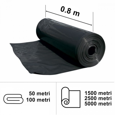 Folii si plase agricole - Folie de mulcire neagra Daios 150 microni 0.8 x 50 m