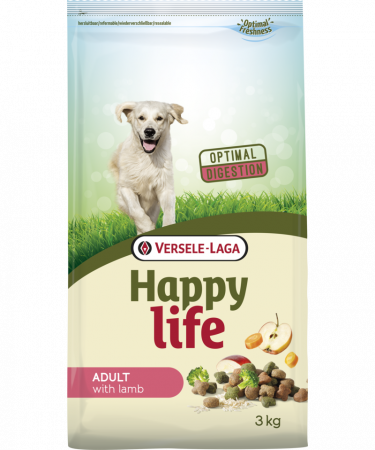 Hrana pentru caini - Hrana uscata pentru caini Versele-Laga Happy Life adult  cu aroma de miel 3 kg
