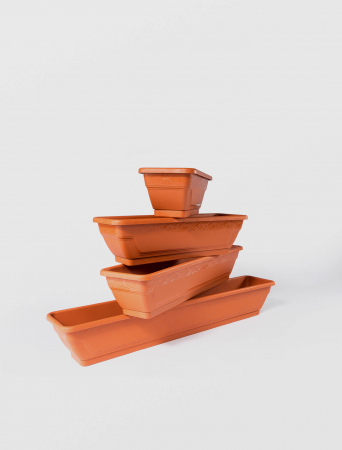Alveole, tavi si ghivece - Jardiniera lalea 80x16x19 cm maro caramiziu