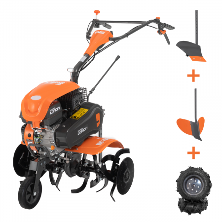 Unelte si masini pentru gradinarit - Motocultor O'MAC MC 7000 cu roti plug si rarita
