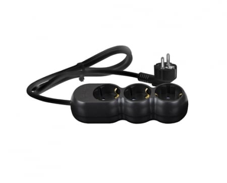 Electrice - Prelungitor 3G1.5 negru  3 prize 3 m