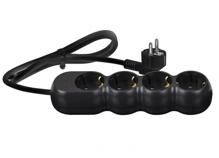 Electrice - Prelungitor 3G1.5 negru  4 prize 1.5 m