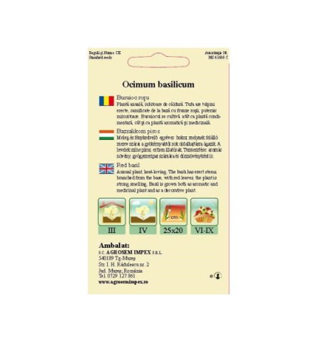 Seminte de busuioc rosu Red Basil 0.4gr [1]