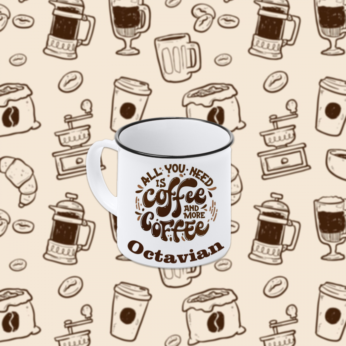 Cana personalizata cu varf colorat All you need is coffee [1]