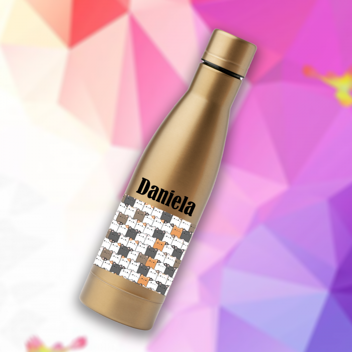 Termos personalizat cu nume si pisici din otel inoxidabil 500 ml [1]