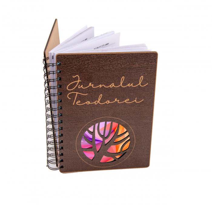 Agenda personalizata din lemn tip planner Copacul vietii, 100 pagini [2]
