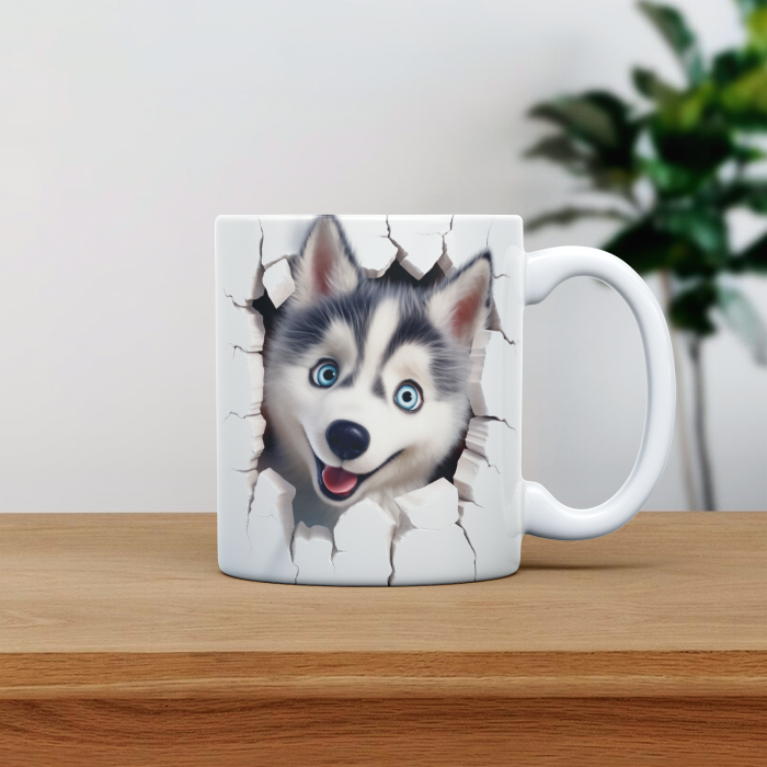 Cana personalizata cu poza si nume Caine Siberian Huskies [1]