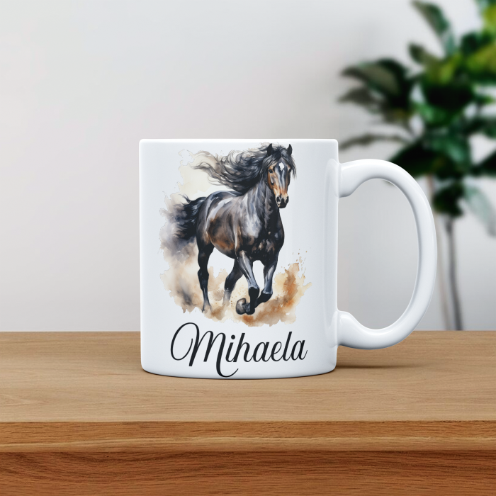 Cana personalizata cu poza si nume Cal negru [1]