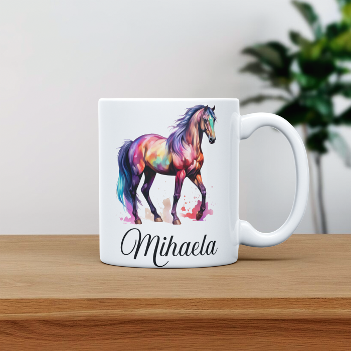 Cana personalizata cu poza si nume Cal multicolor [1]