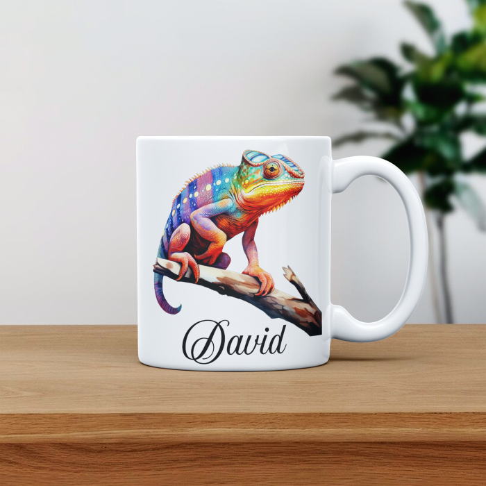 Cana personalizata cu poza si nume Cameleon colorat [1]