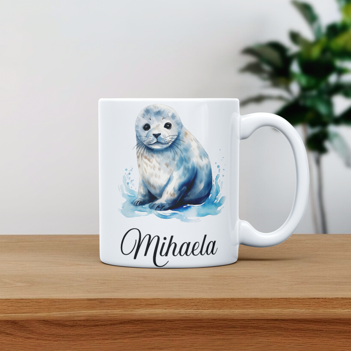 Cana personalizata cu poza si nume Foca baby seal [1]