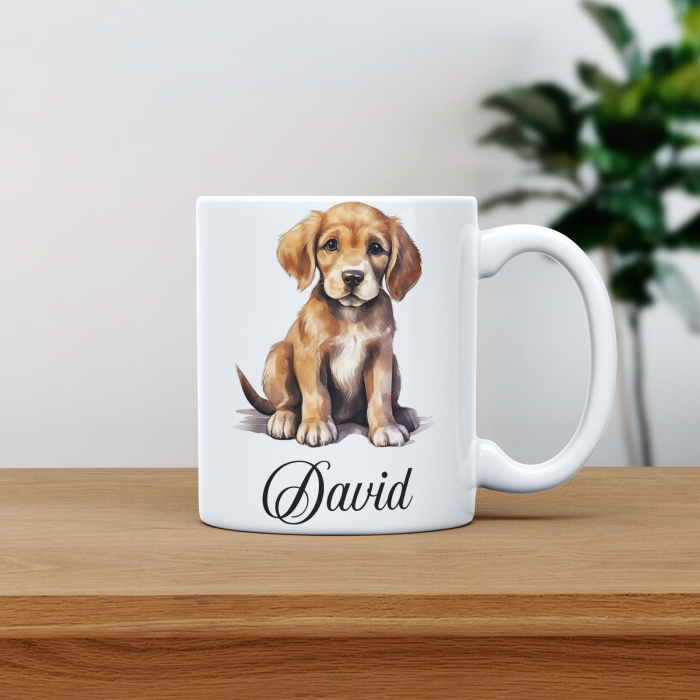 Cana personalizata cu poza si nume Caine Golden [1]