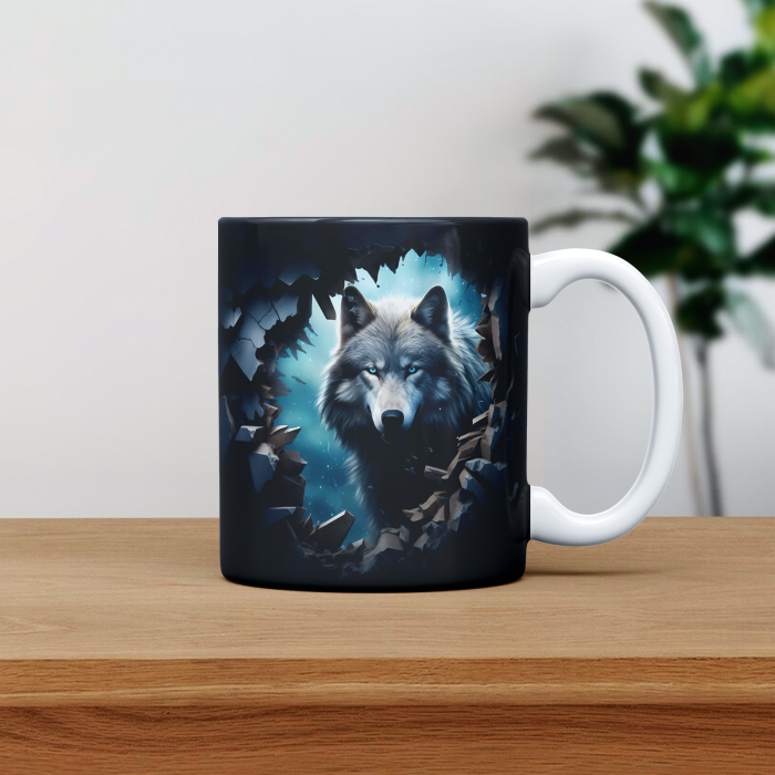 Cana personalizata cu poza si nume Lup 3D [1]