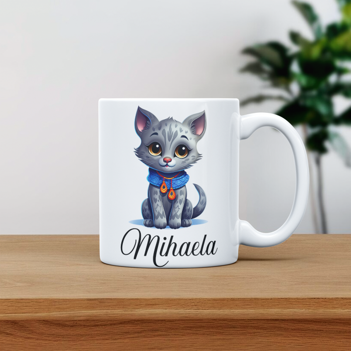 Cana personalizata cu poza si nume Pisica gri [1]