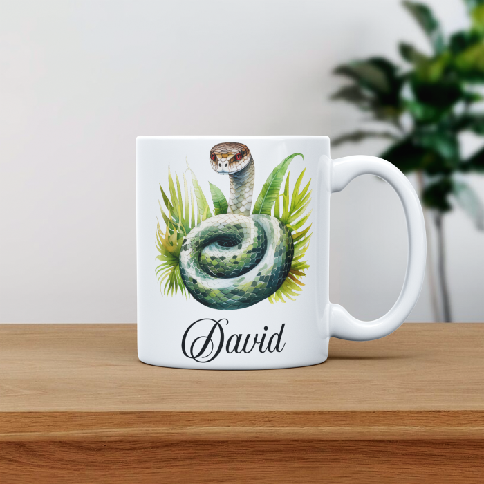 Cana personalizata cu poza si nume Sarpe verde [1]