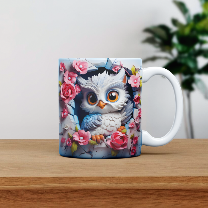 Cana personalizata cu poza Bufnita 3D [1]