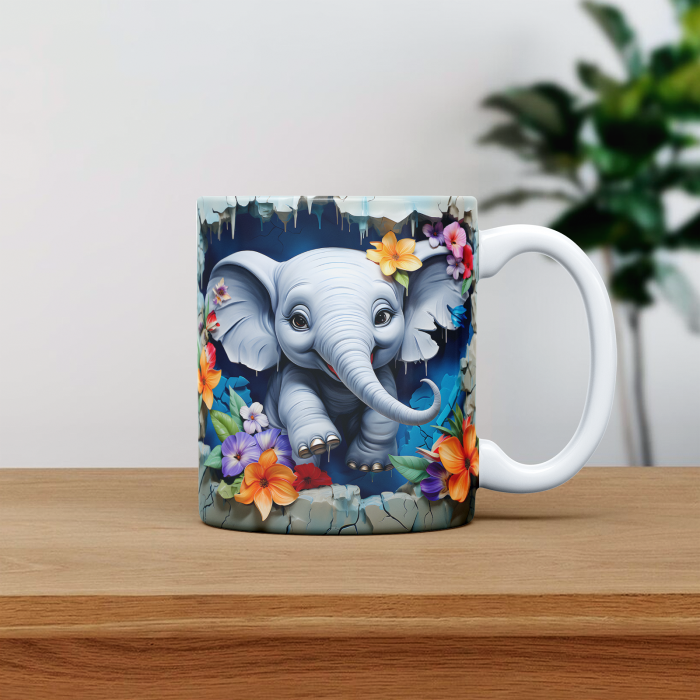 Cana personalizata cu poza Elefant 3D [1]