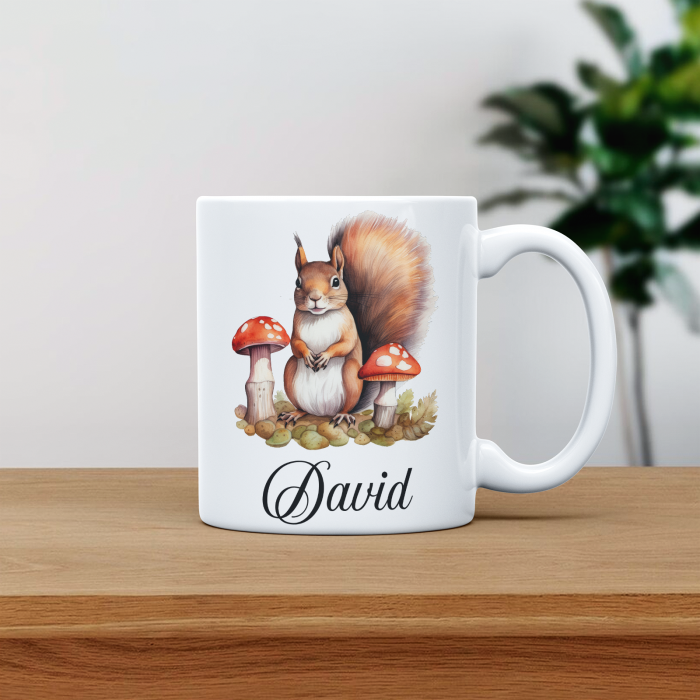Cana personalizata cu poza si nume Veverita cu ciuperci [1]