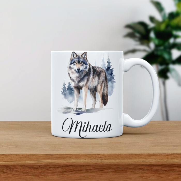 Cana personalizata cu poza si nume Lup [1]