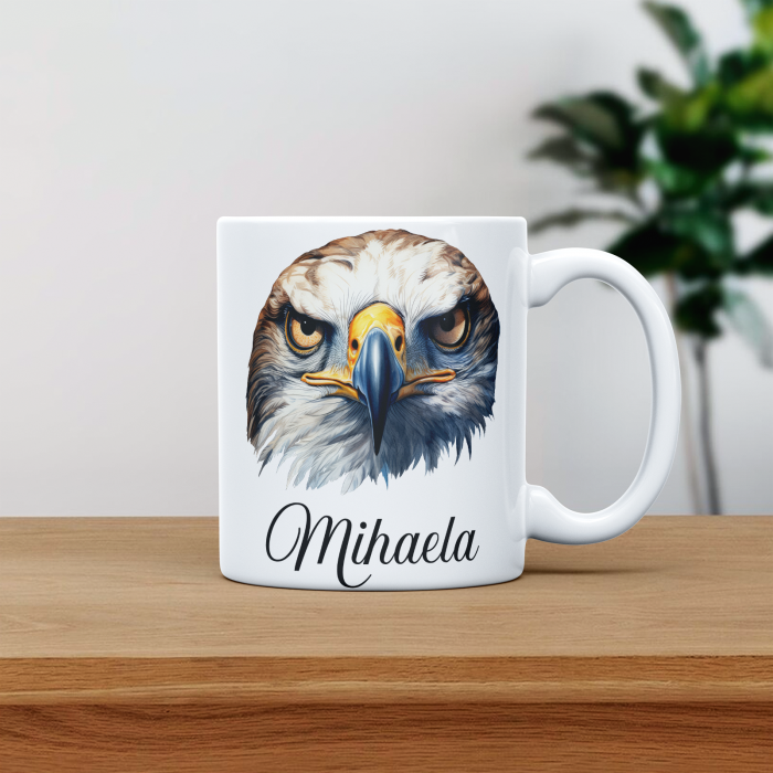 Cana personalizata cu poza si nume Vultur portret [1]