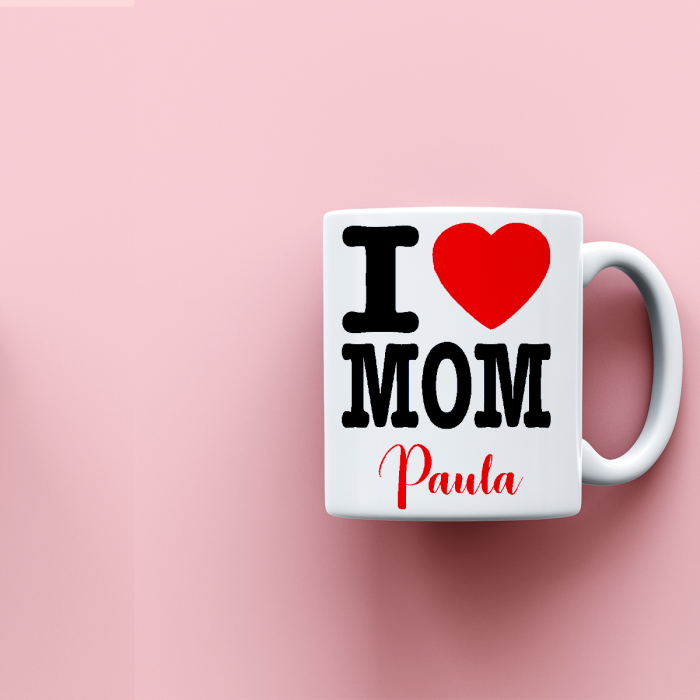 Cana personalizata cu mesaj I love mom [2]