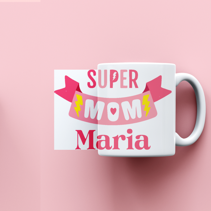 Cana personalizata cu mesaj Super mom [2]