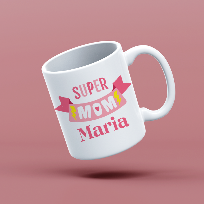 Cana personalizata cu mesaj Super mom [1]