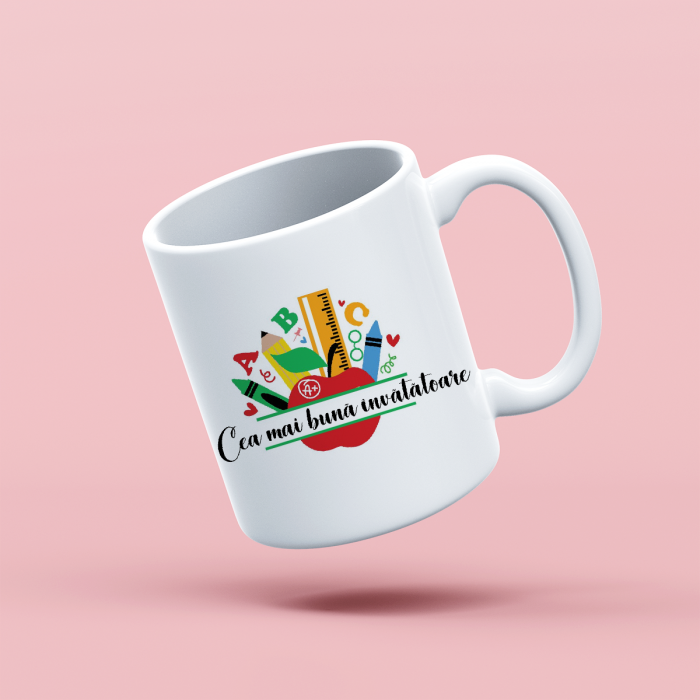 Cana personalizata cu mesaj si nume Cea mai buna invatatoare [1]