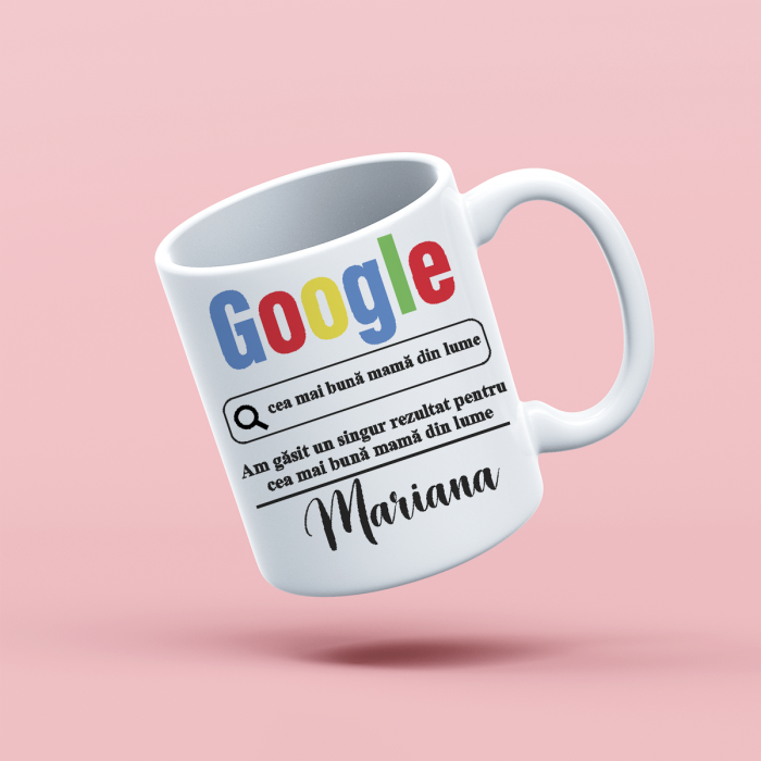 Cana personalizata cu mesaj Mom google [1]