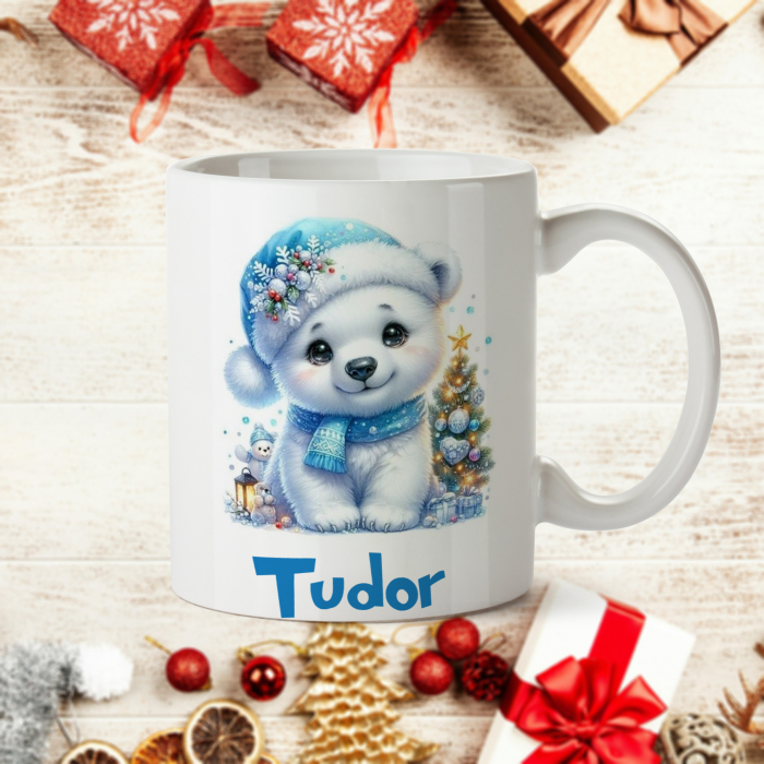 Cana personalizata cu nume de Craciun Urs polar [1]