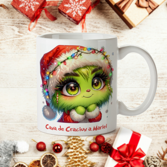 Cana personalizata cu nume de Craciun Baby Grinch [1]