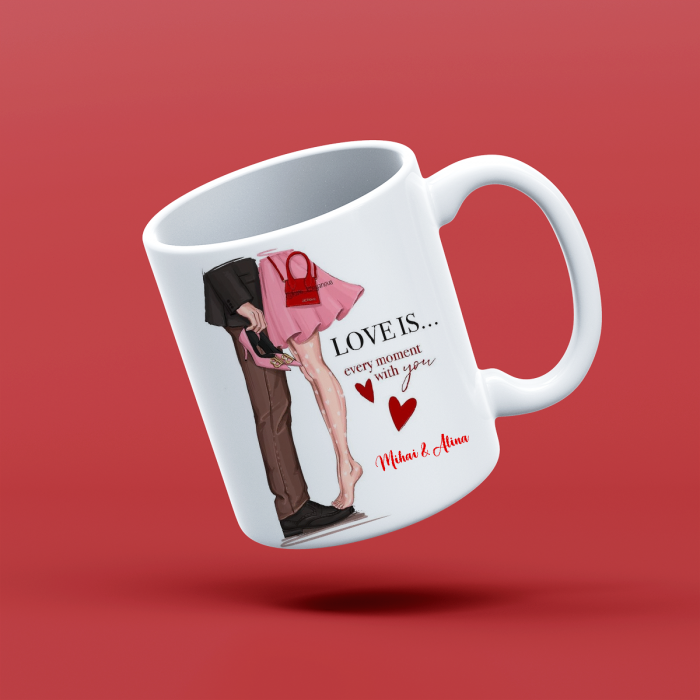 Cana personalizata cu nume si mesaj Every moment with you [1]