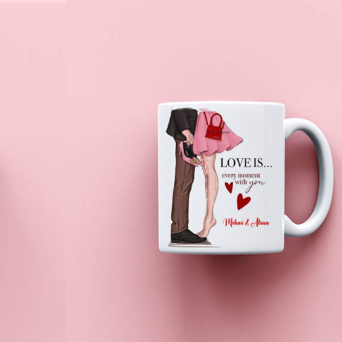 Cana personalizata cu nume si mesaj Every moment with you [2]